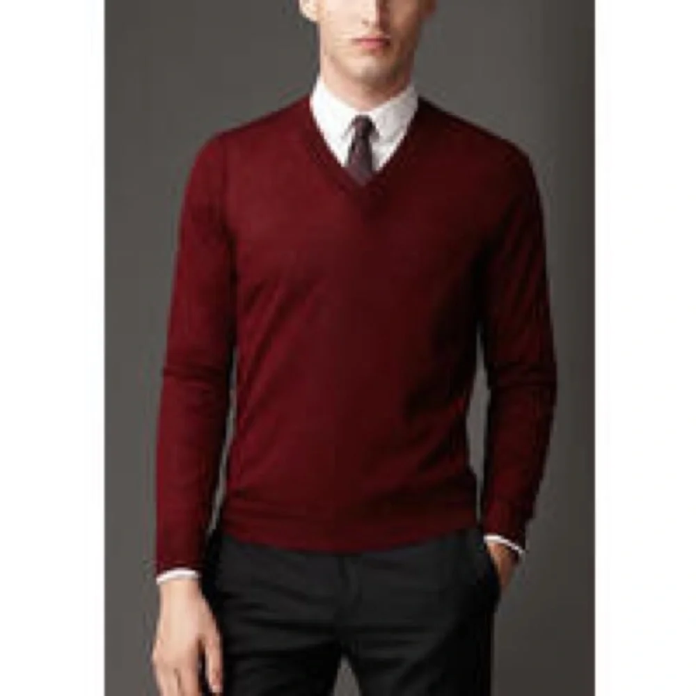 vince burgundy maroon v neck cashmere sweater